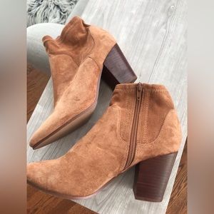 ALDO Cognac Tan Camel Suede Ankle Boots